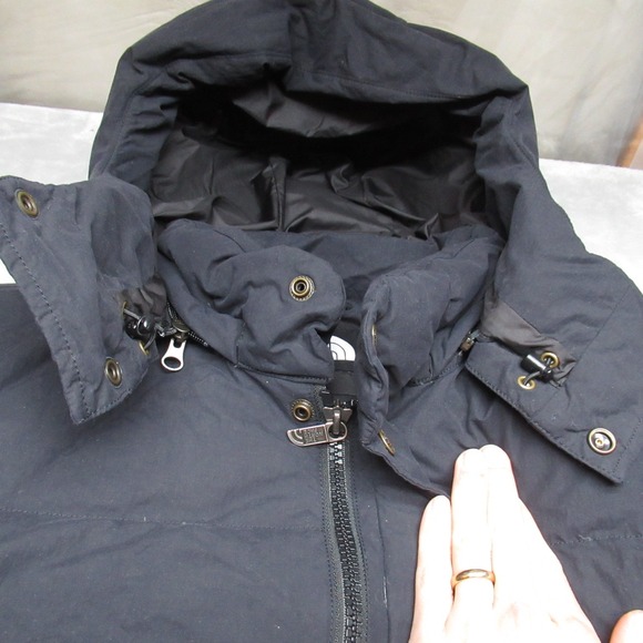 North Face Down Jacket Mens Medium Black Sierra Puffer Wind Rain Winter Rugged - Picture 4 of 13